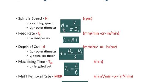 cnc machining time formula